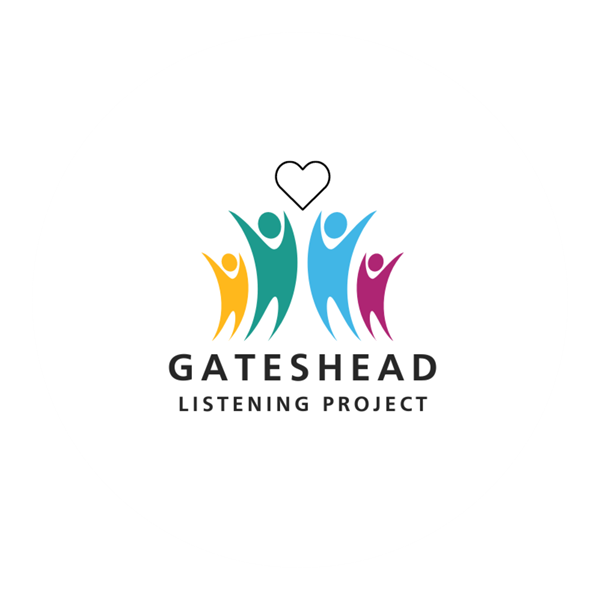 The logo of the Gateshead Listening Project, enabling Gateshead Health colleagues to share their experiences of working through Covid